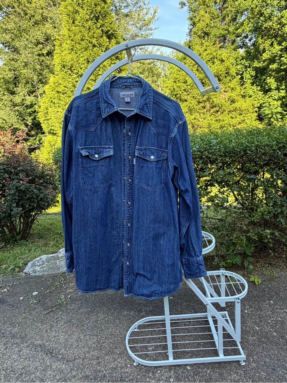Carhartt Men's Indigo Denim Western Button-Down Shirt
